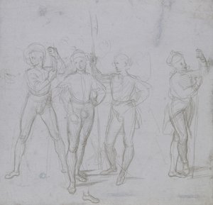 Gruppo di quattro soldati in piedi da Raffaello Sanzio Raphael